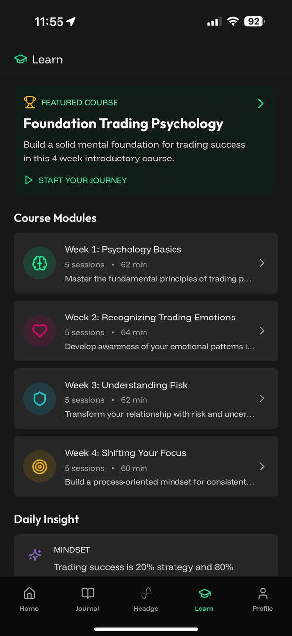 Foundation course screenshot